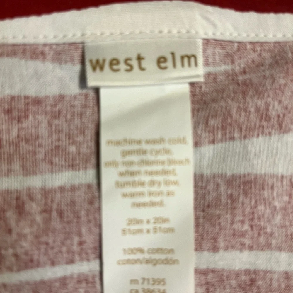 West Elm Red White Zebra Stripe Napkins New Set 4